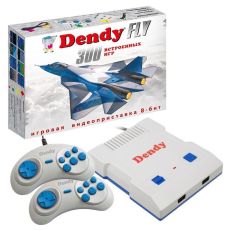 Игровая приставка DENDY Fly +300 игр серый/синий