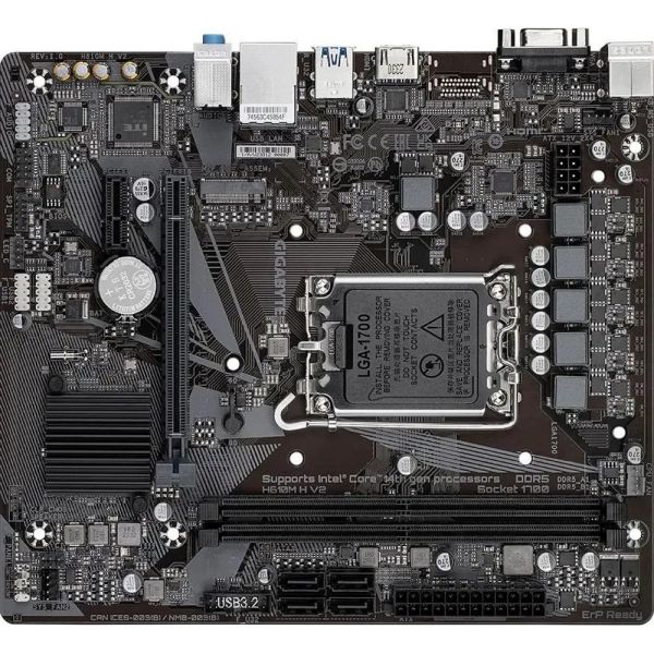 Материнская плата Gigabyte H610M H V2 LGA 1700, Intel H610, mATX, Ret